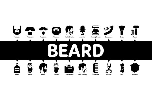 Elevating Grooming Brand Narratives with Minimal Beard and Mustache Infographics