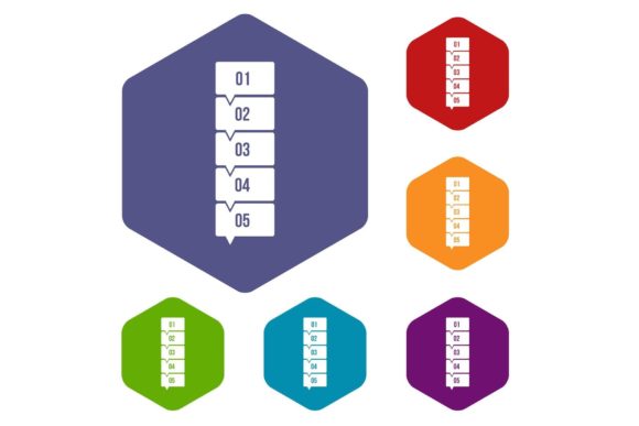 Five Steps Infographic Icons Set: Visualizing Processes with Rhombus Designs