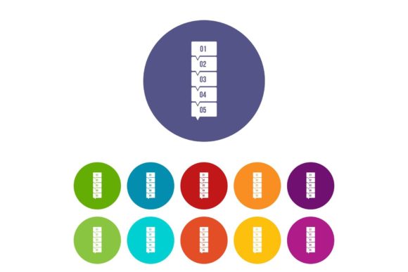 Five Steps Infographic Set Icons for Visual Clarity