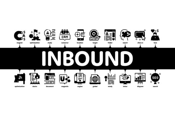 Inbound Marketing Minimal Infographic: Visualizing Growth, ROI, and CRM in the Modern Era