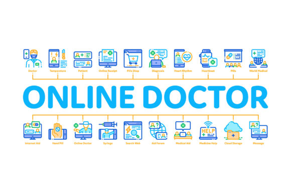 Online Doctor Minimal Infographic Banner Guide