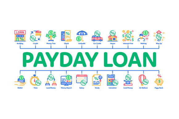 Payday Loan Minimal Infographic Banner: Visualizing Financial Concepts with Clarity