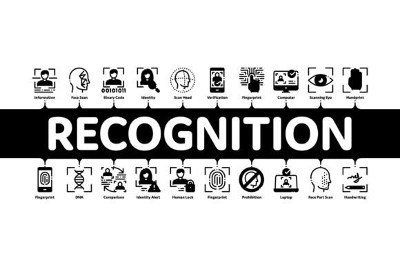 Recognition Minimal Infographic Banner: Visualizing Biometric Tech with Clarity