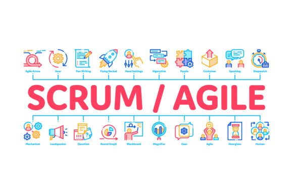 Scrum Agile Minimal Infographic Banner Design Guide