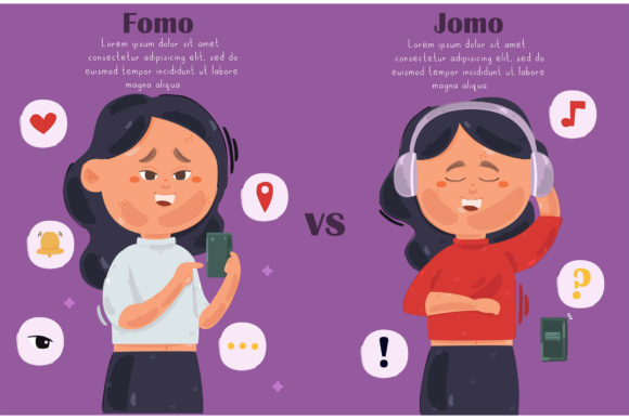 Visualizing Digital Wellness: Leveraging the Fomo Vs Jomo Infographic Illustration for Modern Communication