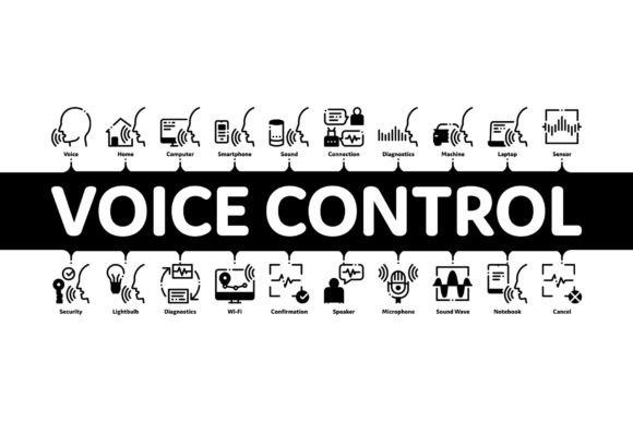 Voice Control Minimal Infographic Banner: Visualizing Smart Technology with Clarity